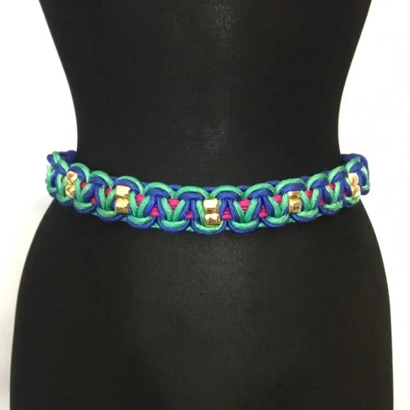 Vintage Accessories - Vintage Woven Multicolor 80s Belt